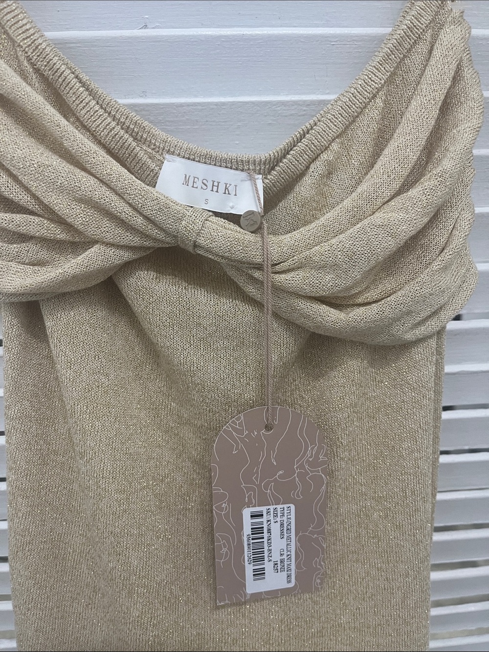 Meshki Champagne Twist-Front Long Sleeve Maxi Dress - Picture 3 of 6